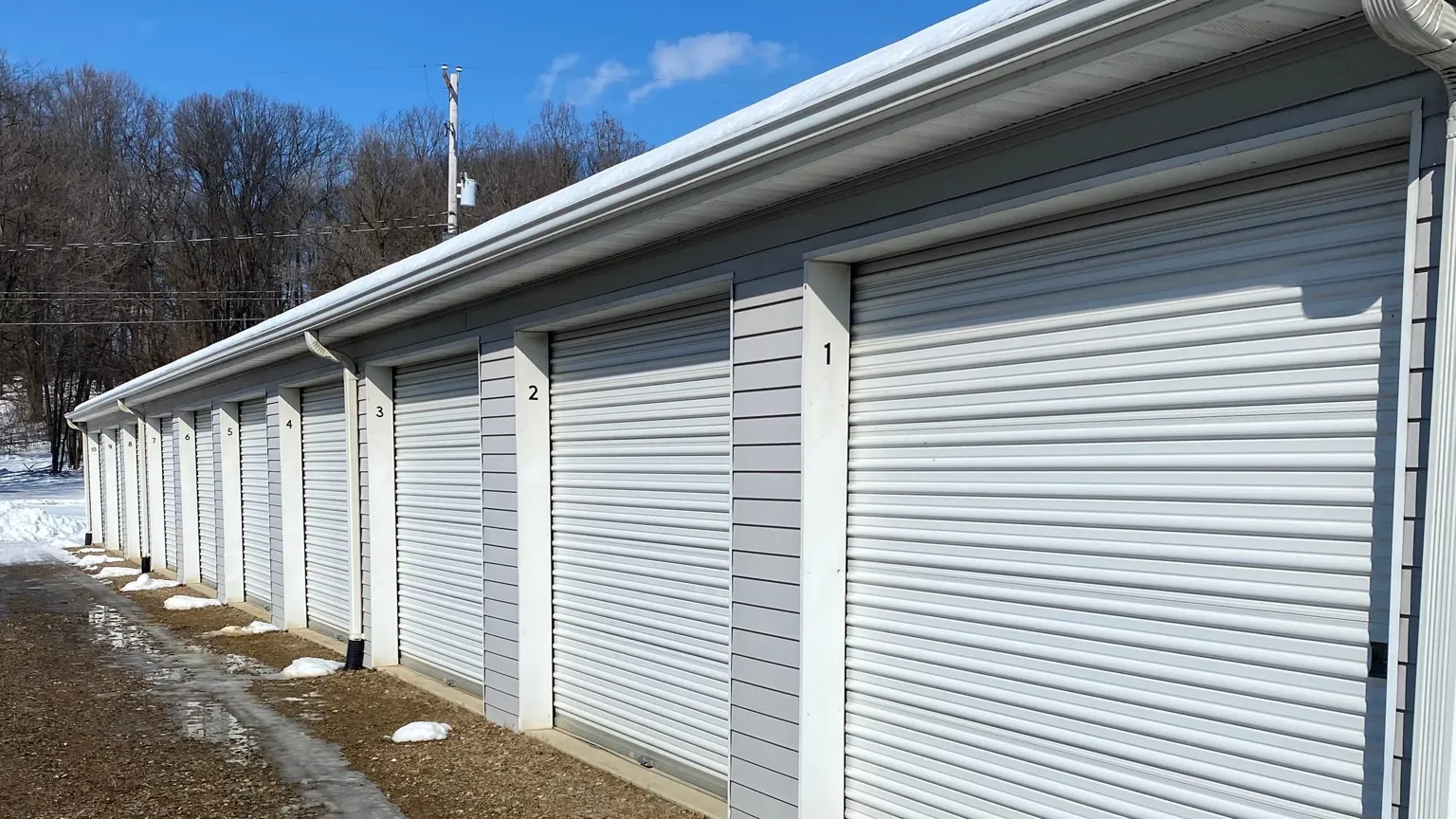 Row of drive-up storage units at My Storage Concord